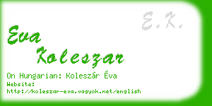 eva koleszar business card