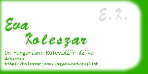 eva koleszar business card